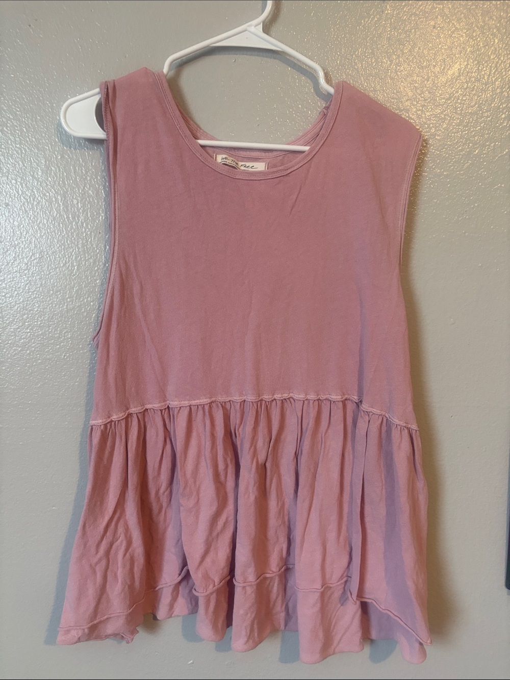 We The Free Mauve Ribbed-Neck Sleeveless Top